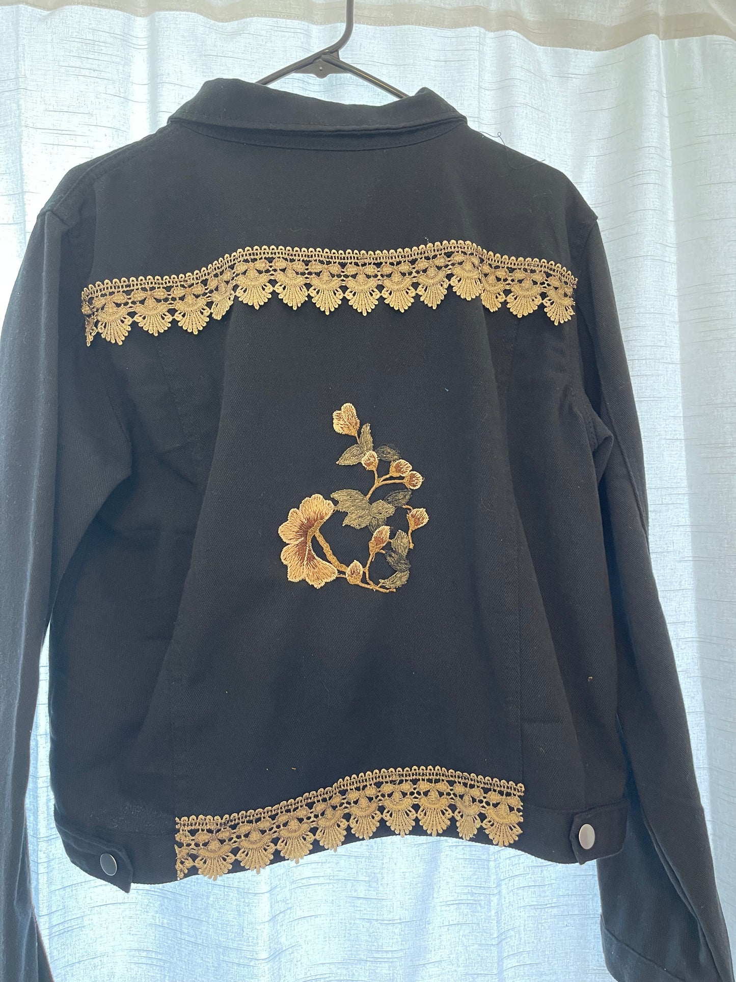 Woman's Black 3 Dimensional Embellishing