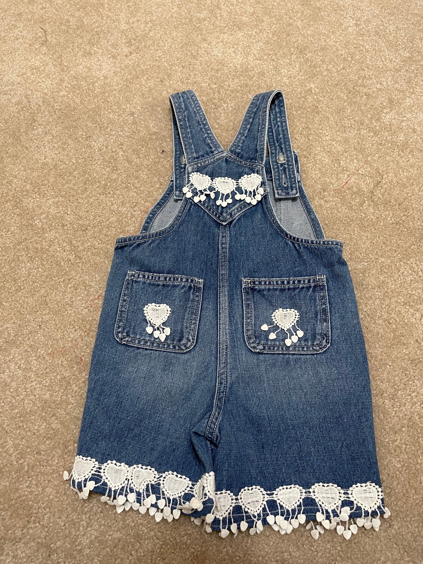 Denim Hearts Coverall Girls