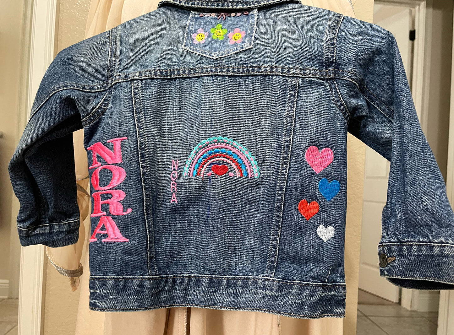 Hearts and Rainbows Child Denim Jacket
