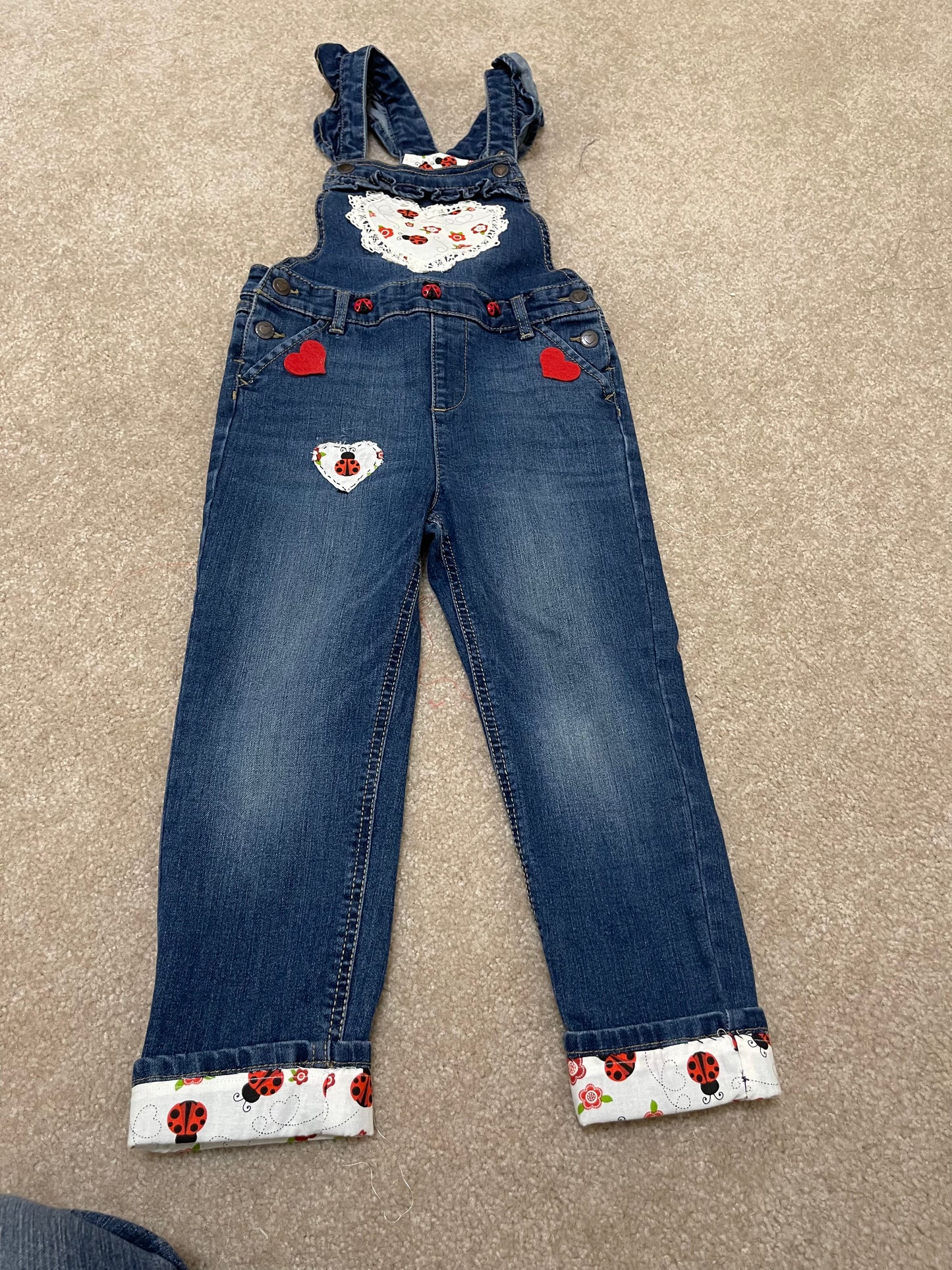 Denim Girls Ladybug Coveralls